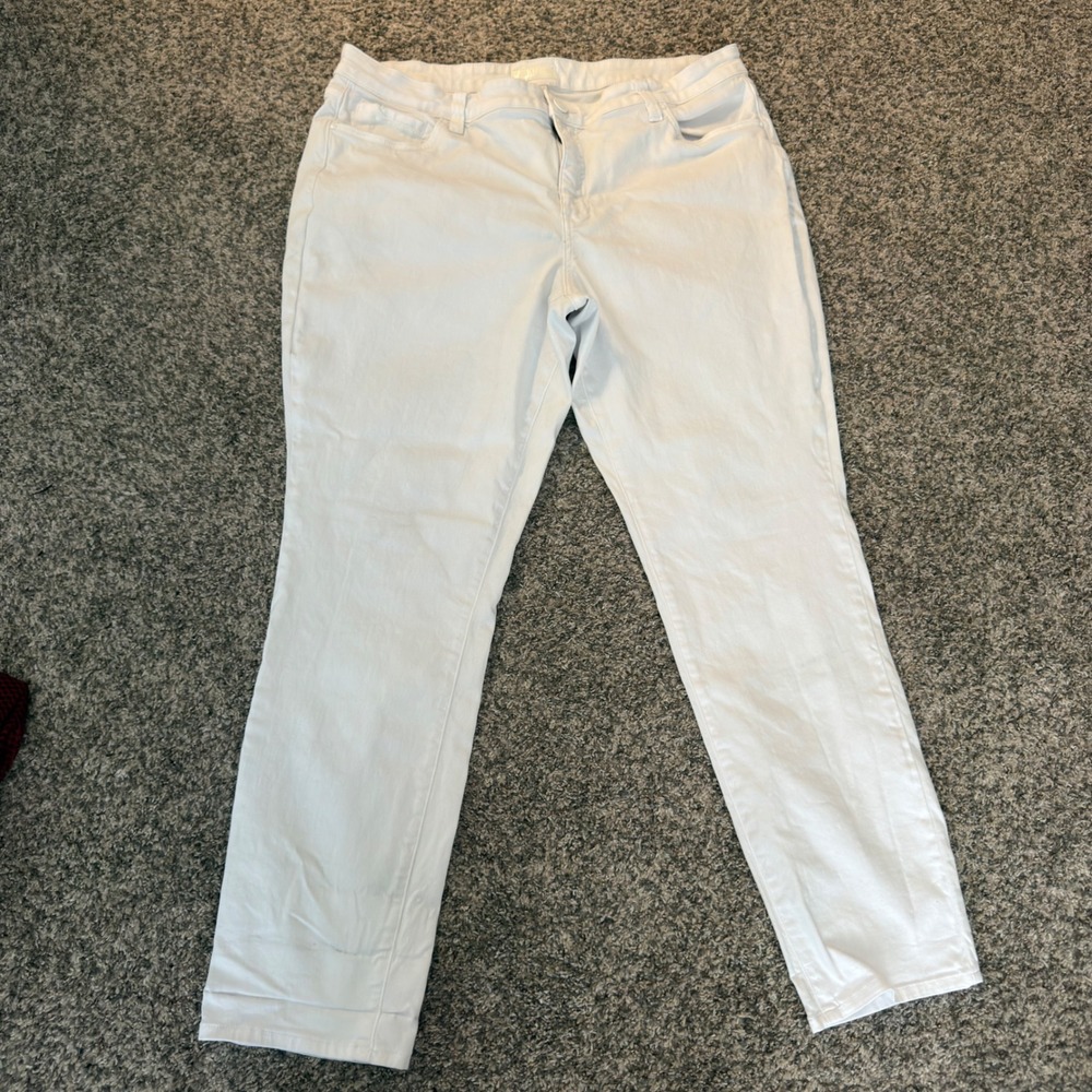 KUT from the Kloth Womens White Straight Leg Denim Jeans Plus Size 16W